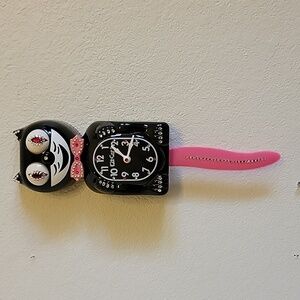 Jeweled Kit-Cat Klock clock SUPER RARE with pink bow tie & tail